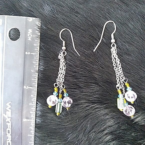 Vibrant Crystal Rainbow Butterfly Pendant Necklace with matching Earrings Set 🌈 - Picture 3 of 4